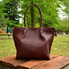 Шкіряна сумка Shopper Bordo-shine 894013 бордо