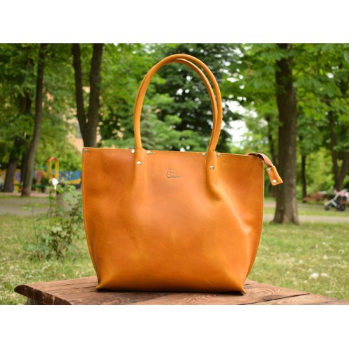 Кожаная сумка Shopper Camel 894079 кемел