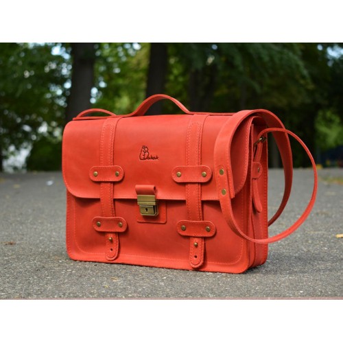 Шкіряний портфель Folio Red 863078+ червоний