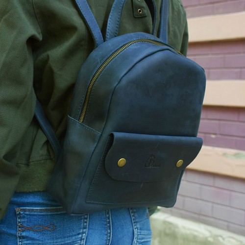 Шкіряний рюкзак Terra Blue 873062 синій