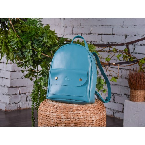 Рюкзак шкіряний BABAK Terra Blue 873092 блакитний