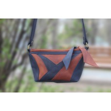 Сумка шкіряна BABAK Comb ВК 905062/65 синя з коричневим