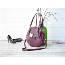 Сумка шкіряна BABAK Round 916066 марсала