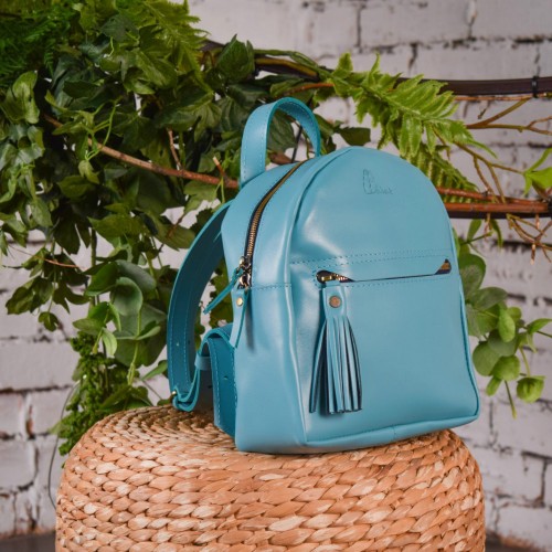 Рюкзак кожаный BABAK Milashka 917092 голубой