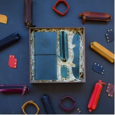 Набір шкіряних аксесуарів BABAK Voyage зелений