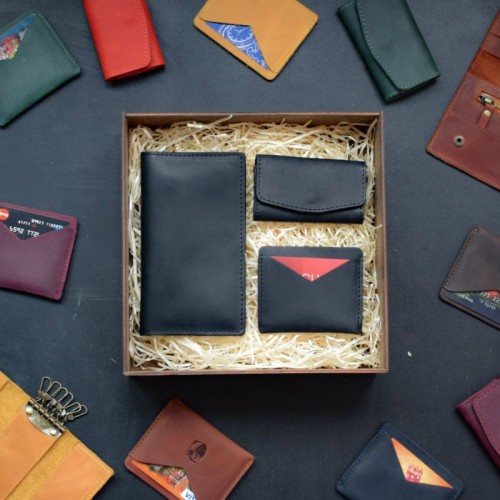 Набор кожаных аксессуаров BABAK Avila черный