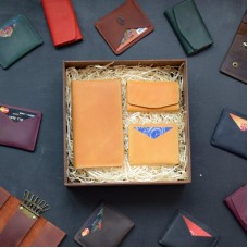 Набір шкіряних аксесуарів BABAK Avila рудий