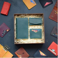 Набір шкіряних аксесуарів BABAK Avila зелений