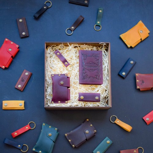 Набір шкіряних аксесуарів BABAK Evora марсала