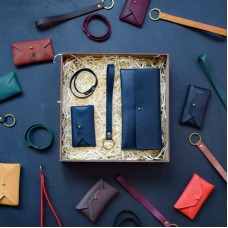 Набор кожаных аксессуаров BABAK Lille синий