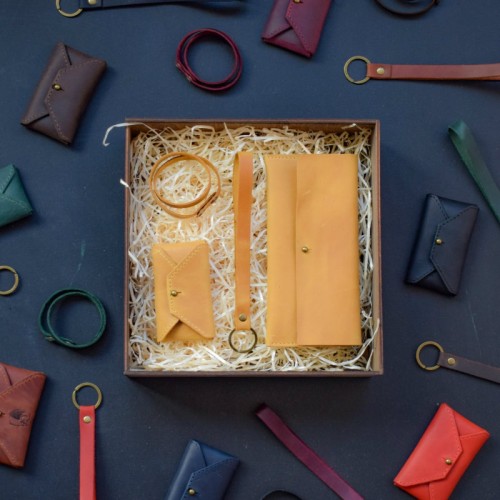 Набор кожаных аксессуаров BABAK Lille рыжий