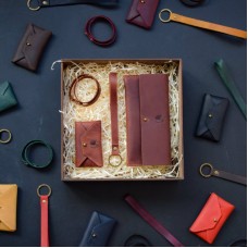 Набір шкіряних аксесуарів BABAK Lille коньяк