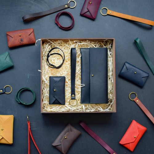 Набор кожаных аксессуаров BABAK Lille черный