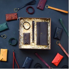 Набор кожаных аксессуаров BABAK Lille коричневый