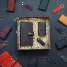 Набор кожаных аксессуаров BABAK Milano коричневый