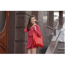 Сумка шкіряна BABAK Print Red Червона