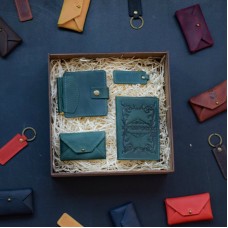 Набор кожаных аксессуаров BABAK Leon зеленый