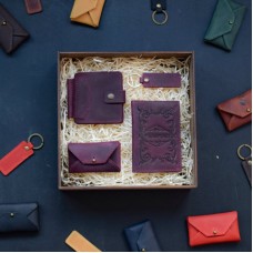 Набор кожаных аксессуаров BABAK Leon марсала