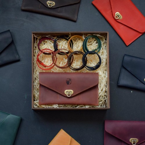 Набор кожаных аксессуаров BABAK Sena коньяк