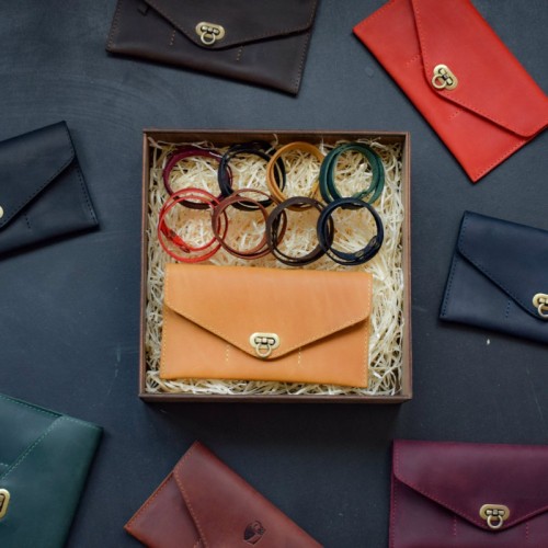 Набор кожаных аксессуаров BABAK Sena рыжий