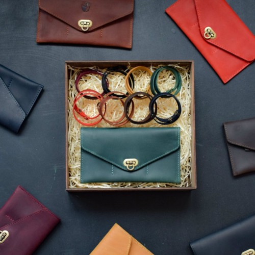 Набор кожаных аксессуаров BABAK Sena зеленый