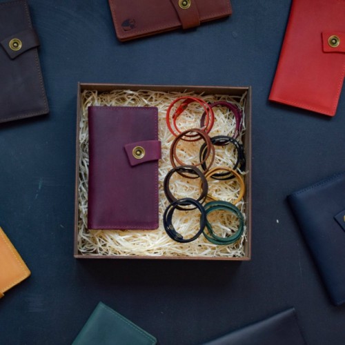 Набор кожаных аксессуаров BABAK Valence марсала