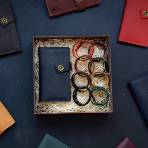 Набор кожаных аксессуаров BABAK Valence черный