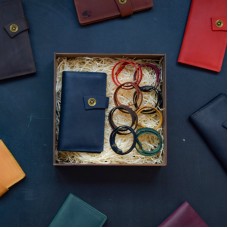 Набір шкіряних аксесуарів BABAK Valence синій