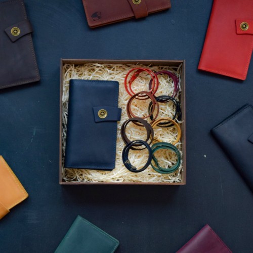 Набір шкіряних аксесуарів BABAK Valence синій