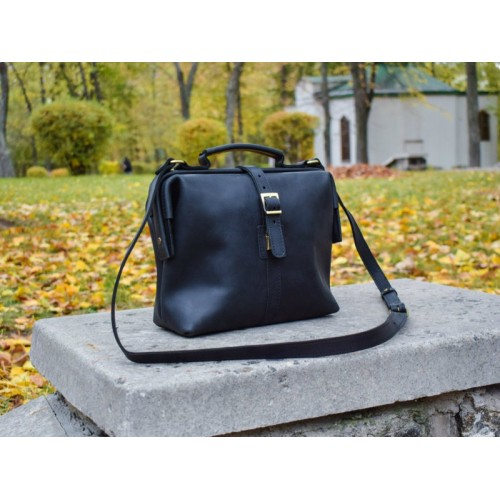 Сумка кожаная BABAK Classic Black 906076 черная