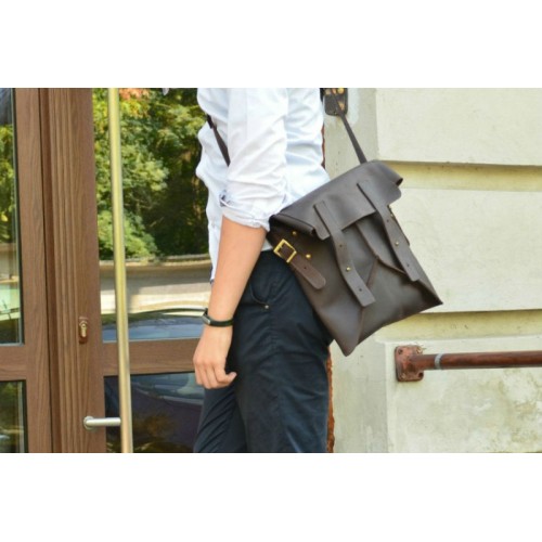 Мужская кожаная сумка 862062 коньяк