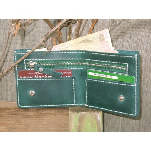 Шкіряне портмоне 111077 зелене