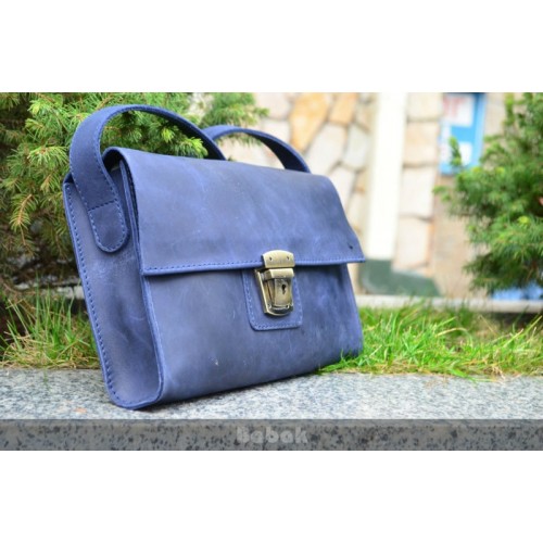 Женский кожаный клатч 870062 голубой