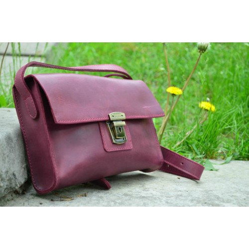 Женский кожаный клатч 870066 виноградный