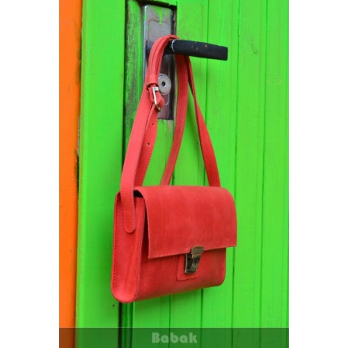 Женский кожаный клатч 870078 красный