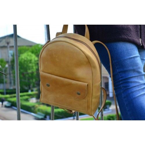 Женский кожаный рюкзак Terra Camel 873079 рыжий