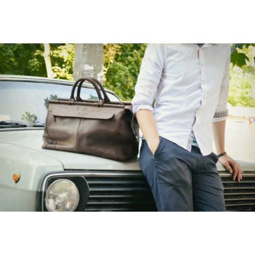 Кожаный саквояж Brown 702051 коричневый