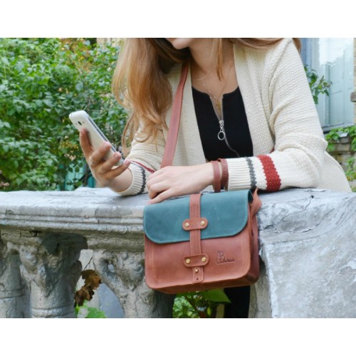 Жіноча шкіряна сумка Folk 865combi коньяк