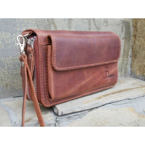 Шкіряне портмоне 128065 коньяк