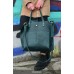 Женская кожаная сумка Tote Green 857077 тёмно-зелёная