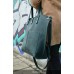 Женская кожаная сумка Tote Green 857077 тёмно-зелёная