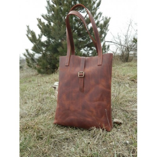 Жіноча шкіряна сумка 871065 коричнева