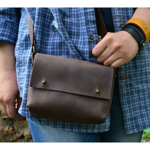 Женский кожаный клатч 877051 коричневый