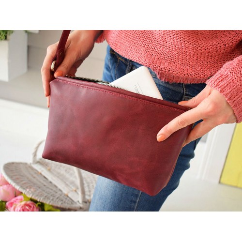 Сумка Babak 898066 кожаная марсала