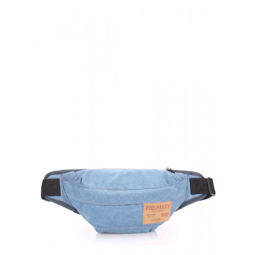 Напоясная сумка POOLPARTY Bumbag jeans голубая