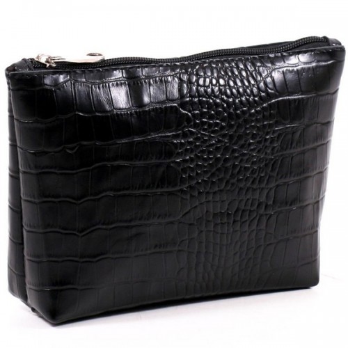 Жіноча косметичка шкіряна CB010201-black кайман чорна