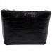 Жіноча косметичка шкіряна CB010201-black кайман чорна