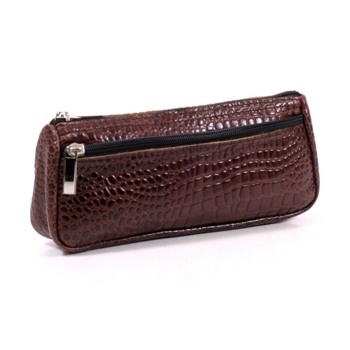 Жіноча косметичка шкіряна CB020202-brown  кайман коричнева