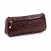 Жіноча косметичка шкіряна CB020202-brown  кайман коричнева