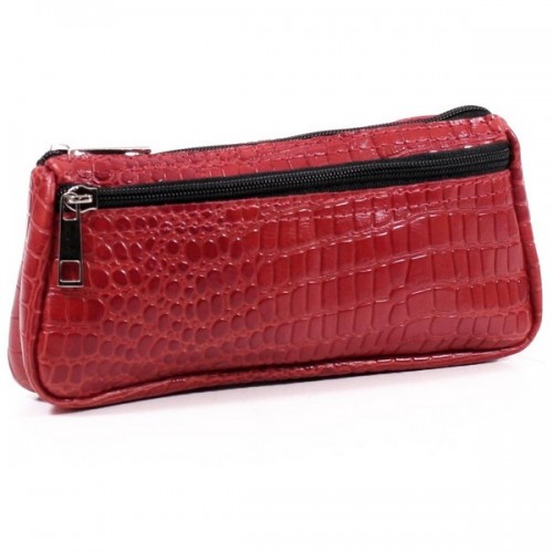 Женская косметичка кожаная CB020203-red кайман красная